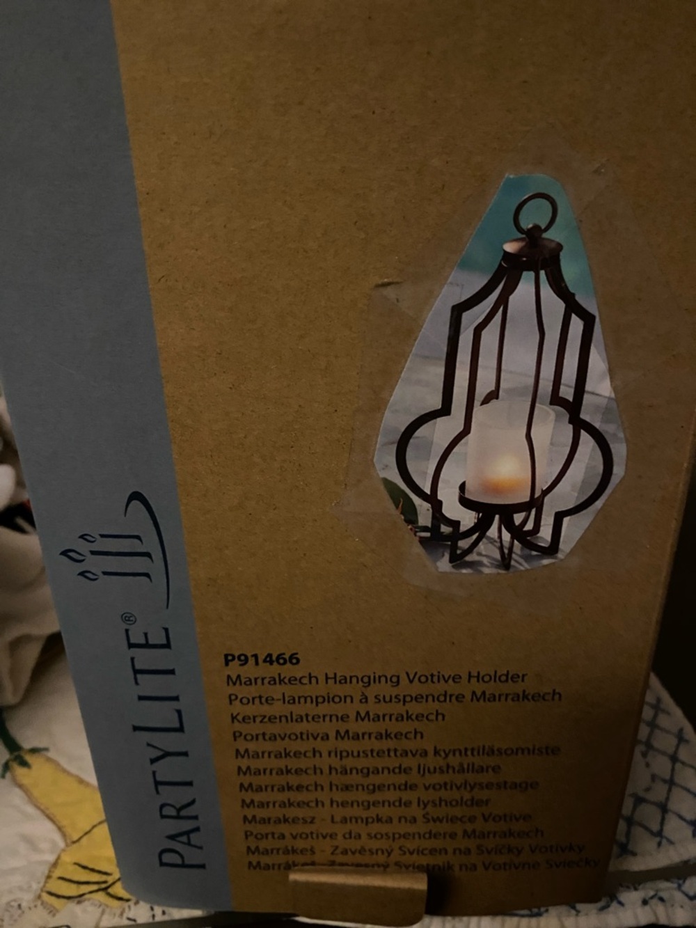 PartyLite Black Marrakech-Style Hanging Votive Lantern